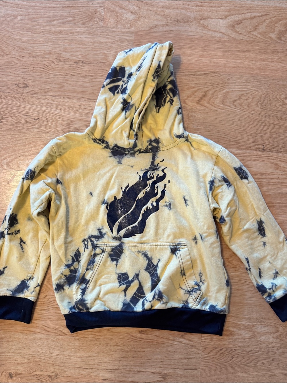 Preston Fire Merch :Tie-Dye Yellow & Black Graphic Hoodie Sweatshirt